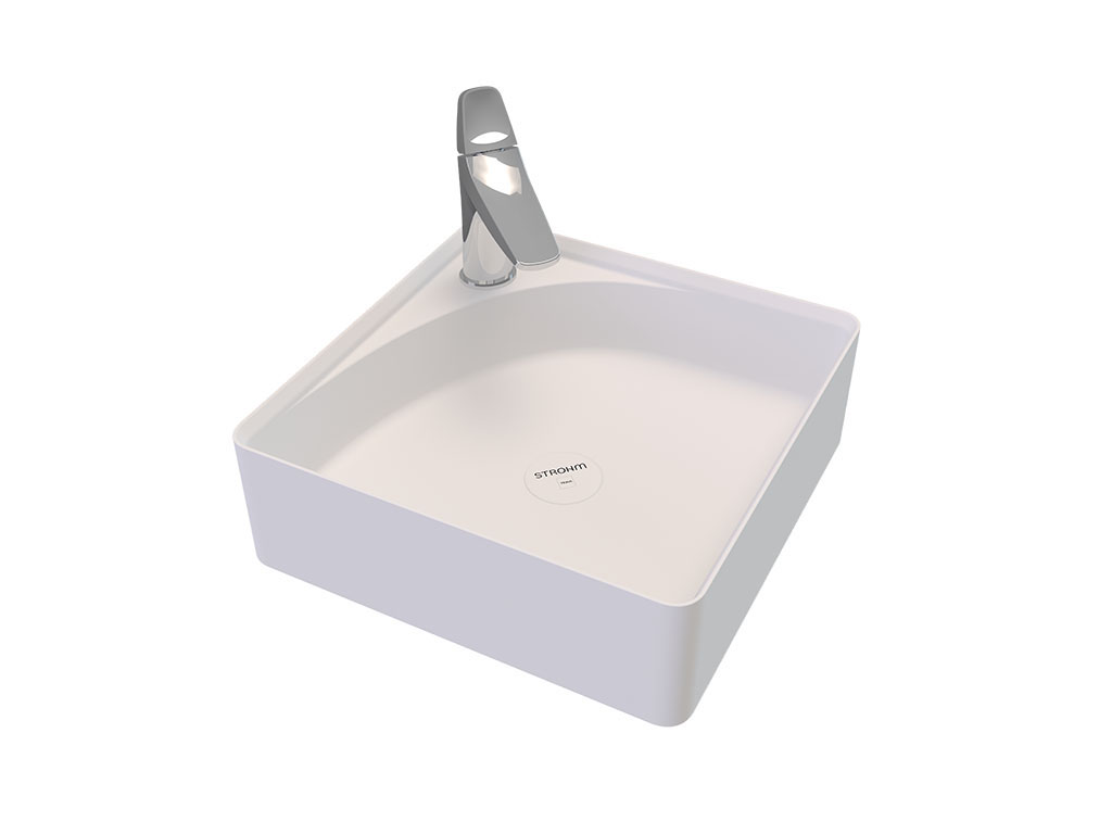 Square countertop basin
