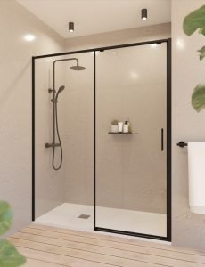 Mampara corredera de 1 fijo + 1 puerta corredera