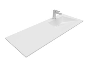 Lavabo integrado con cuba a la derecha