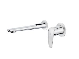 Wall-mounted washbasin mixer