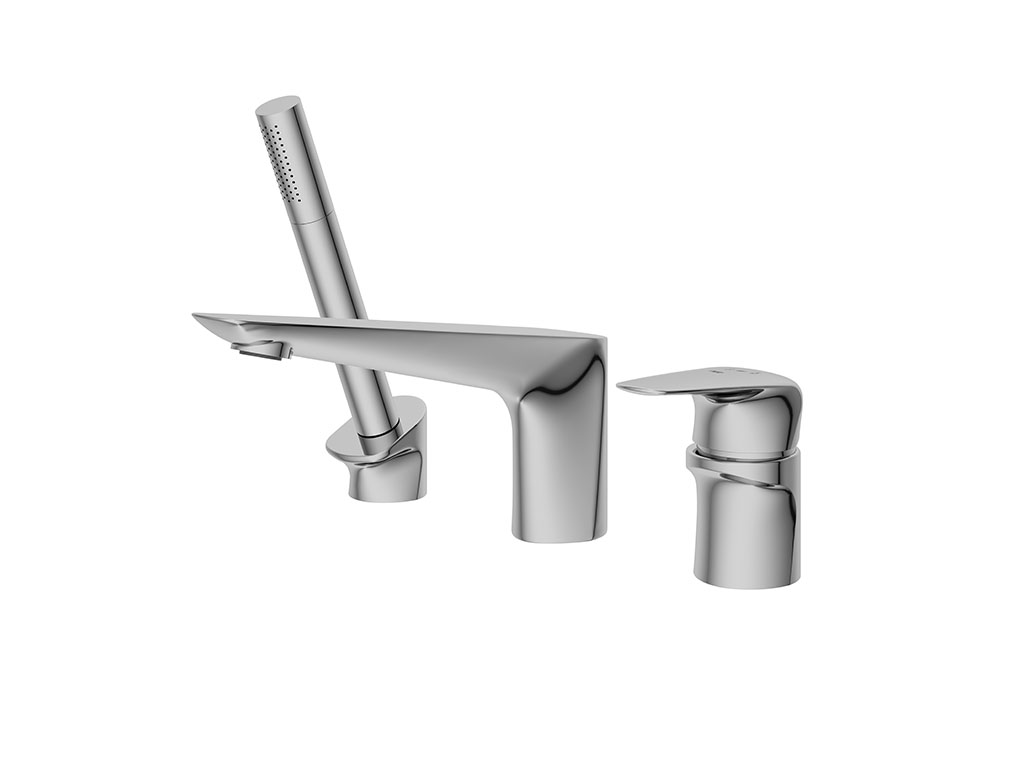 Three hole deck bath shower mixer