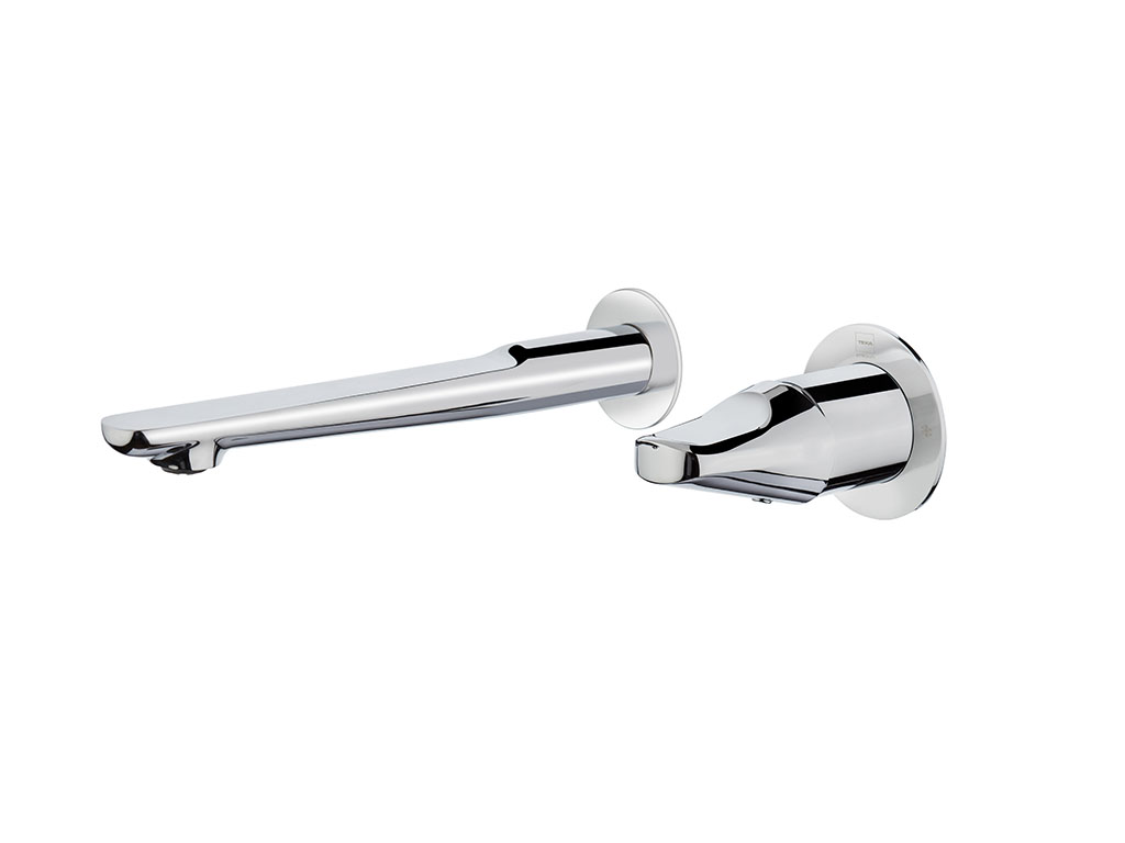 Wall-mounted washbasin mixer