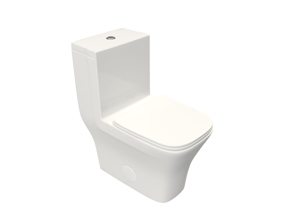 One piece toilet